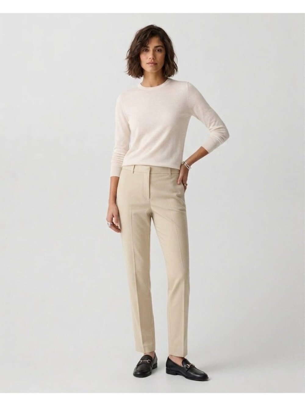NWT Theory Treeca FL Full Length in Natural Stretch Wool Tapered Slim Pant 2